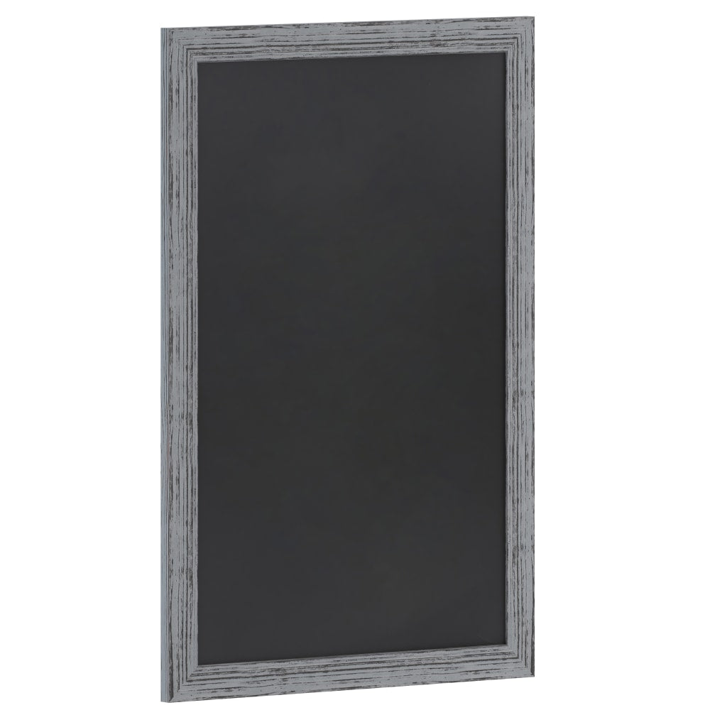 Flash Furniture Canterbury Wall-Mounted Magnetic Chalkboard Sign With Eraser, Porcelain Steel, 36inH x 24inW x 3/4inD, Gray Frame