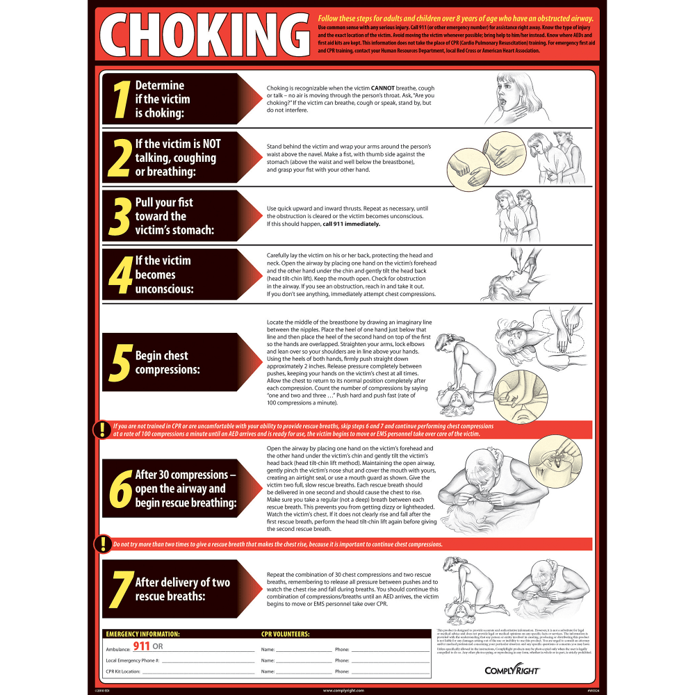 ComplyRight Choking Poster, 18in x 24in