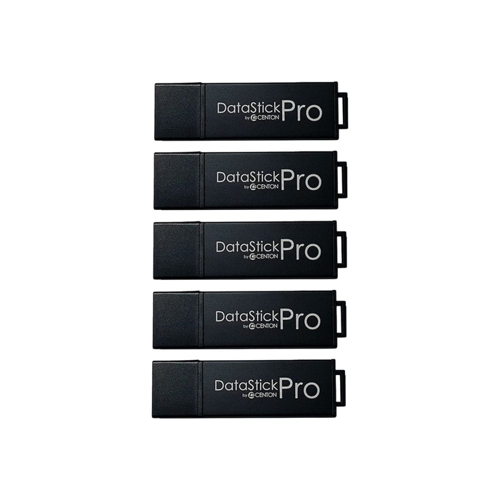 Centon DataStick Pro USB Flash Drives, USB 3.0, 16GB, Black, Pack Of 5, S1-U3P6-16G-5B