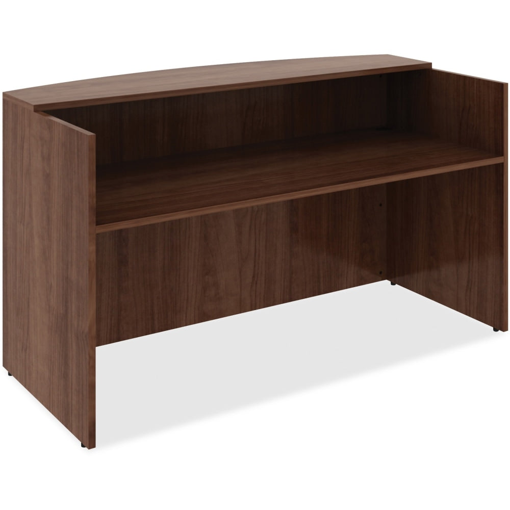 Lorell Essentials 72inW Reception Computer Desk, Walnut