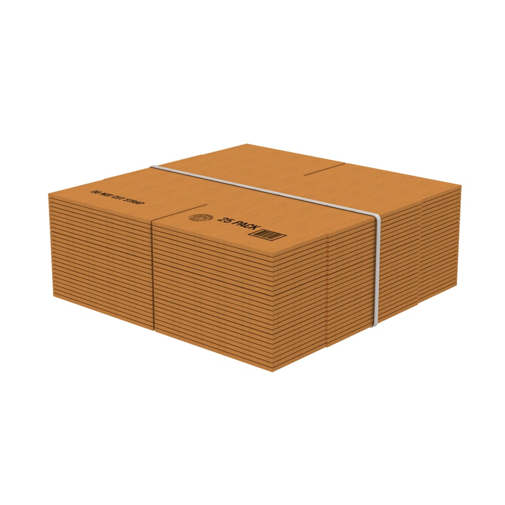 Partners Brand Corrugated Boxes, 12inL x 12inW x 12inH, Kraft, Pack Of 25