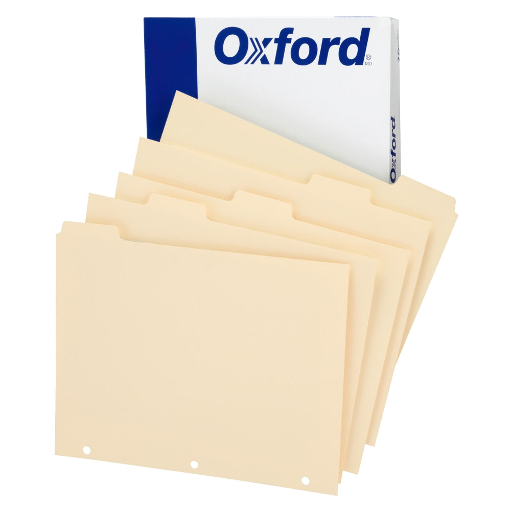 Oxford Manila Tab Dividers, Blank, 5-Tab, Box Of 20 Sets