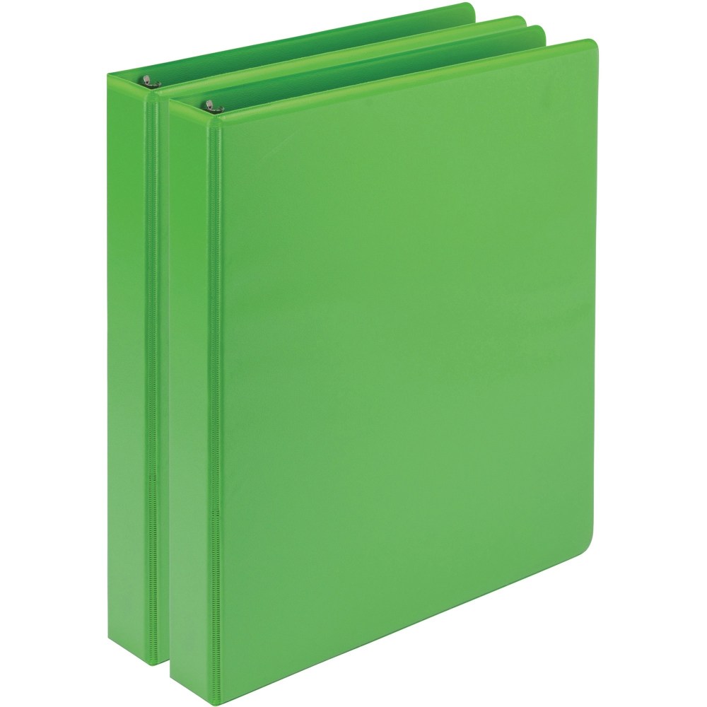 Samsill Presentation View 3-Ring Binder, 1in Round Rings, Lime, Pack Of 2