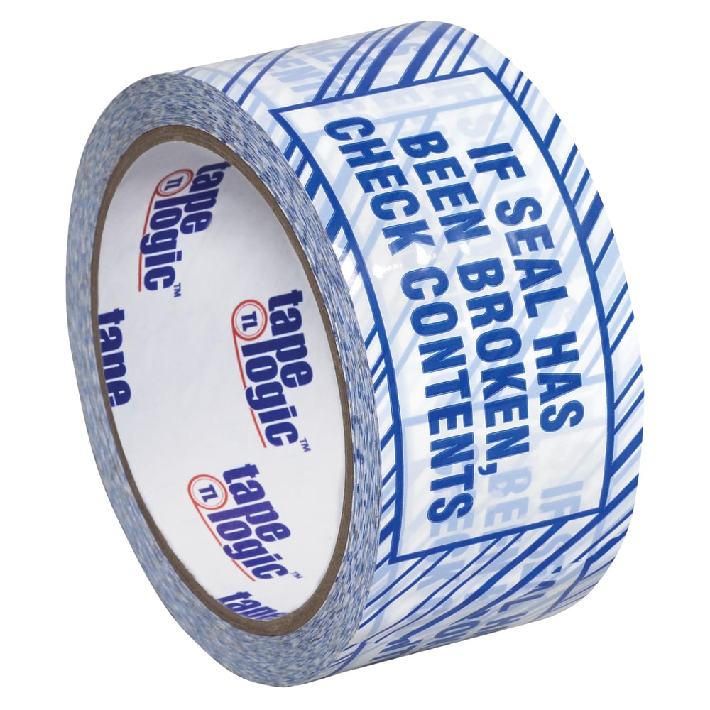 Tape Logic Security Tape, If Seal Has Been?, 2in x 110 Yd., Blue/White, Case Of 6