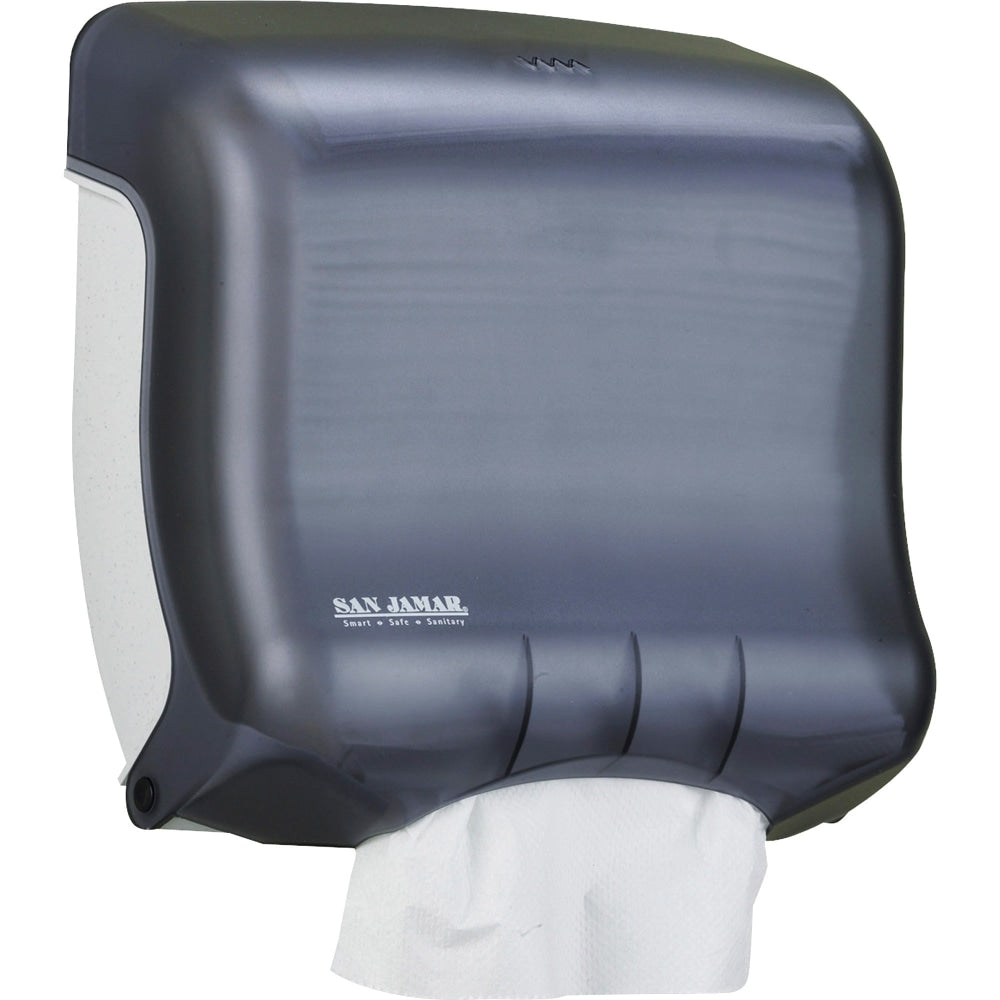 San Jamar Ultrafold Towel Dispenser, 11 1/2in x 11 1/2in x 6in, Black/Pearl