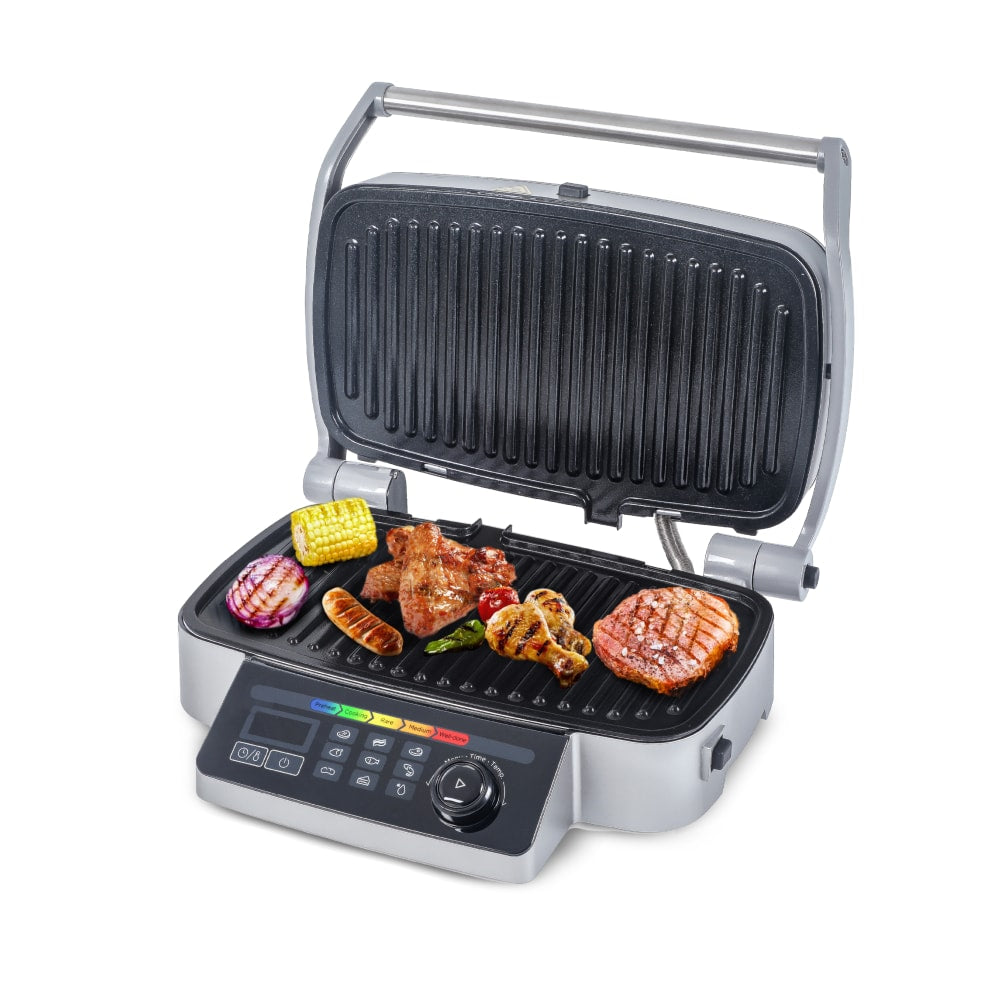 Commercial Chef 9-in-1 Contact Grill, 12-13/16inH x 15-7/16inW x 6inD, Black