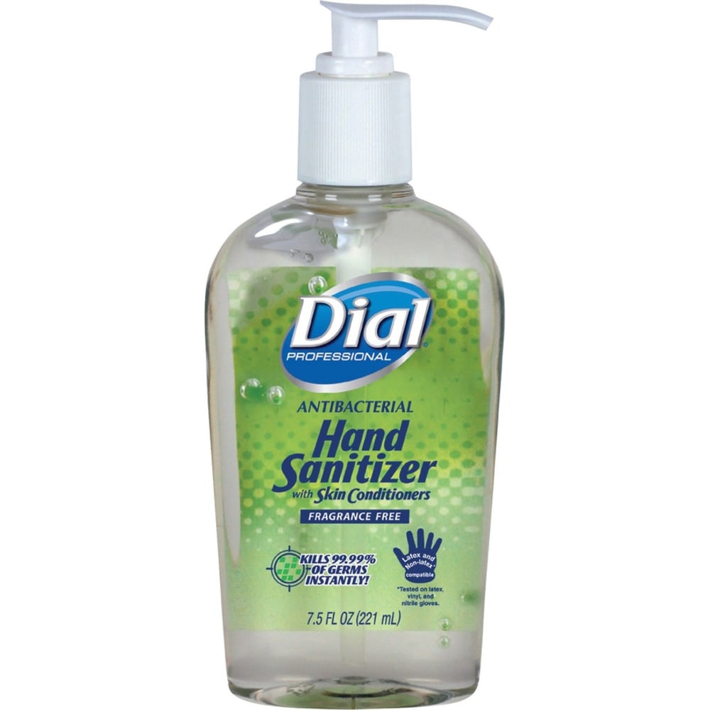 Dial Hand Sanitizer - 7.50 oz - Pump Bottle Dispenser - Kill Germs, Bacteria Remover, Mold Remover, Yeast Remover - Hand - Fragrance-free, Dye-free - 12 / Carton