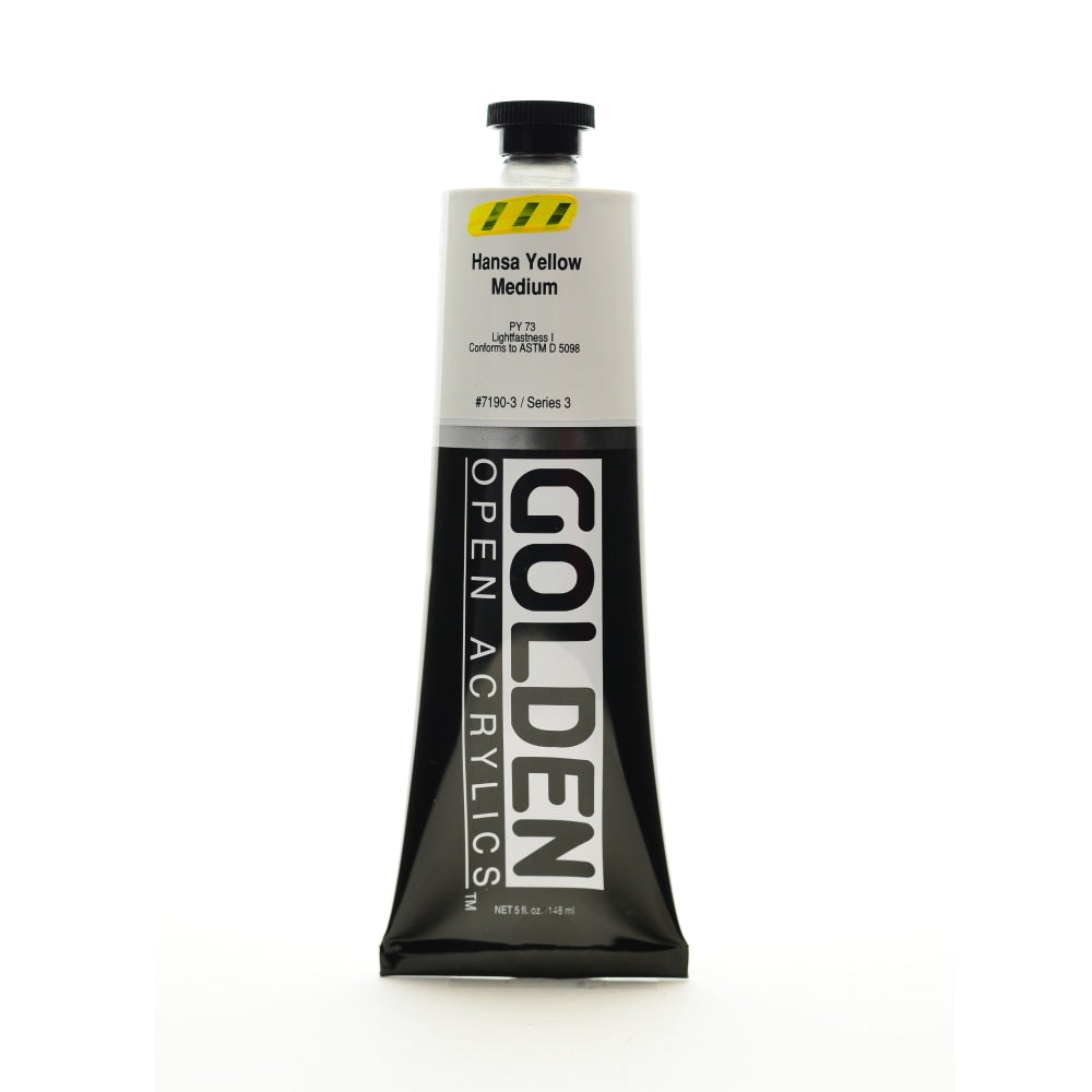 Golden OPEN Acrylic Paint, 5 Oz Tube, Hansa Yellow Medium