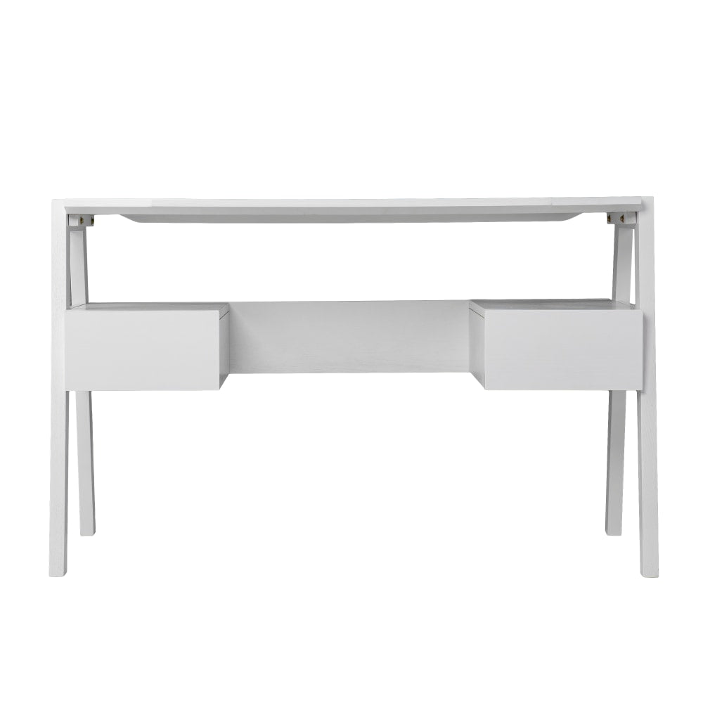 SEI Furniture Clyden 49inW Mid-Century Modern Writing Desk With Storage, White