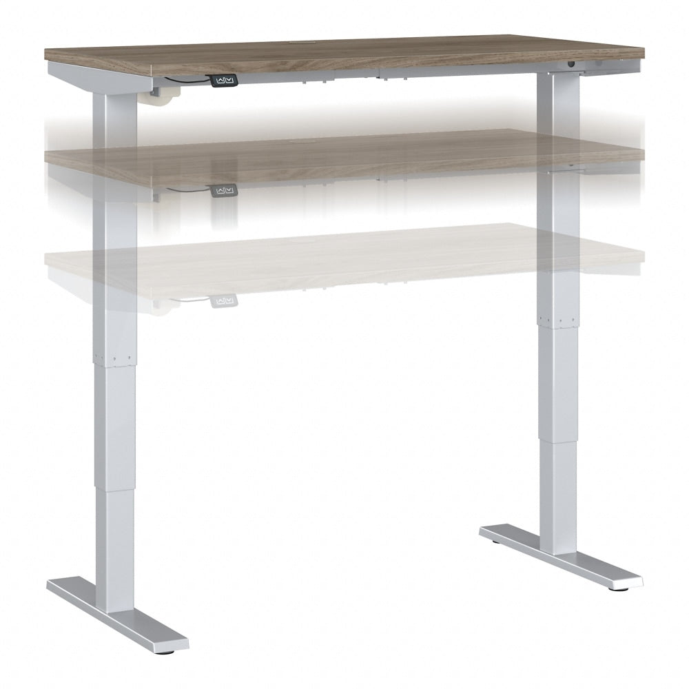 Bush Business Furniture Move 40 Series Electric 48inW Height-Adjustable Standing Desk, Modern Hickory/Cool Gray Metallic, Standard Delivery