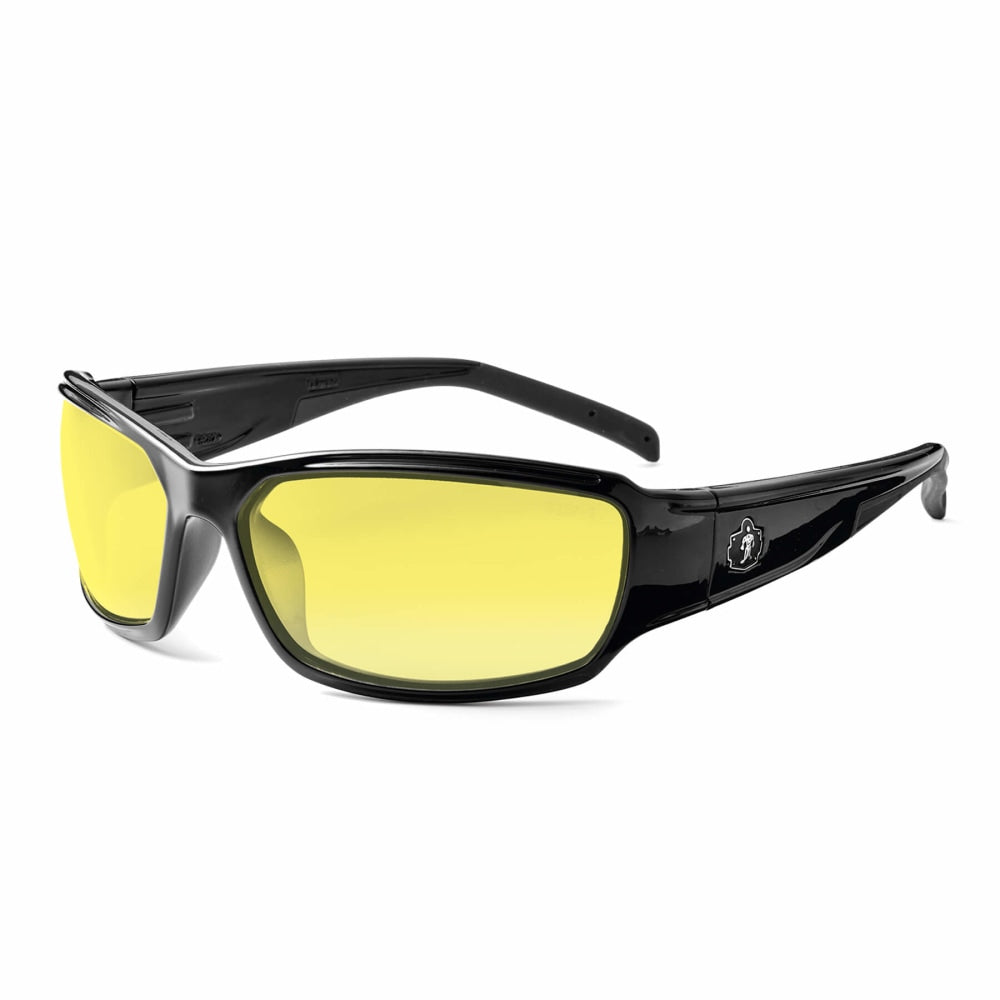 Ergodyne Skullerz Safety Glasses, Thor, Black Frame, Yellow Lens