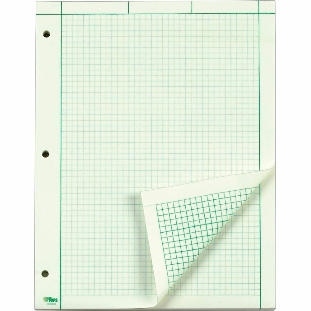 TOPS Engineers Computation Pads, 8 1/2in x 11in, Green, 100 Sheets