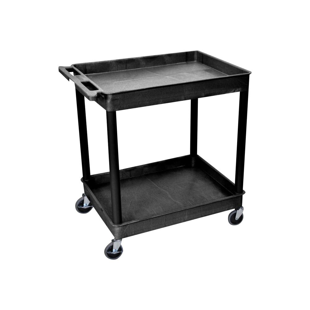 H. Wilson Plastic Tub Cart, 37 1/4inH x 32inW x 24inD, Black