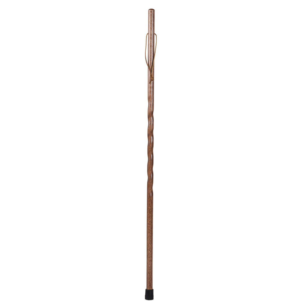 Brazos Walking Sticks Twisted Trekker Oak Walking Stick, 55in, Red