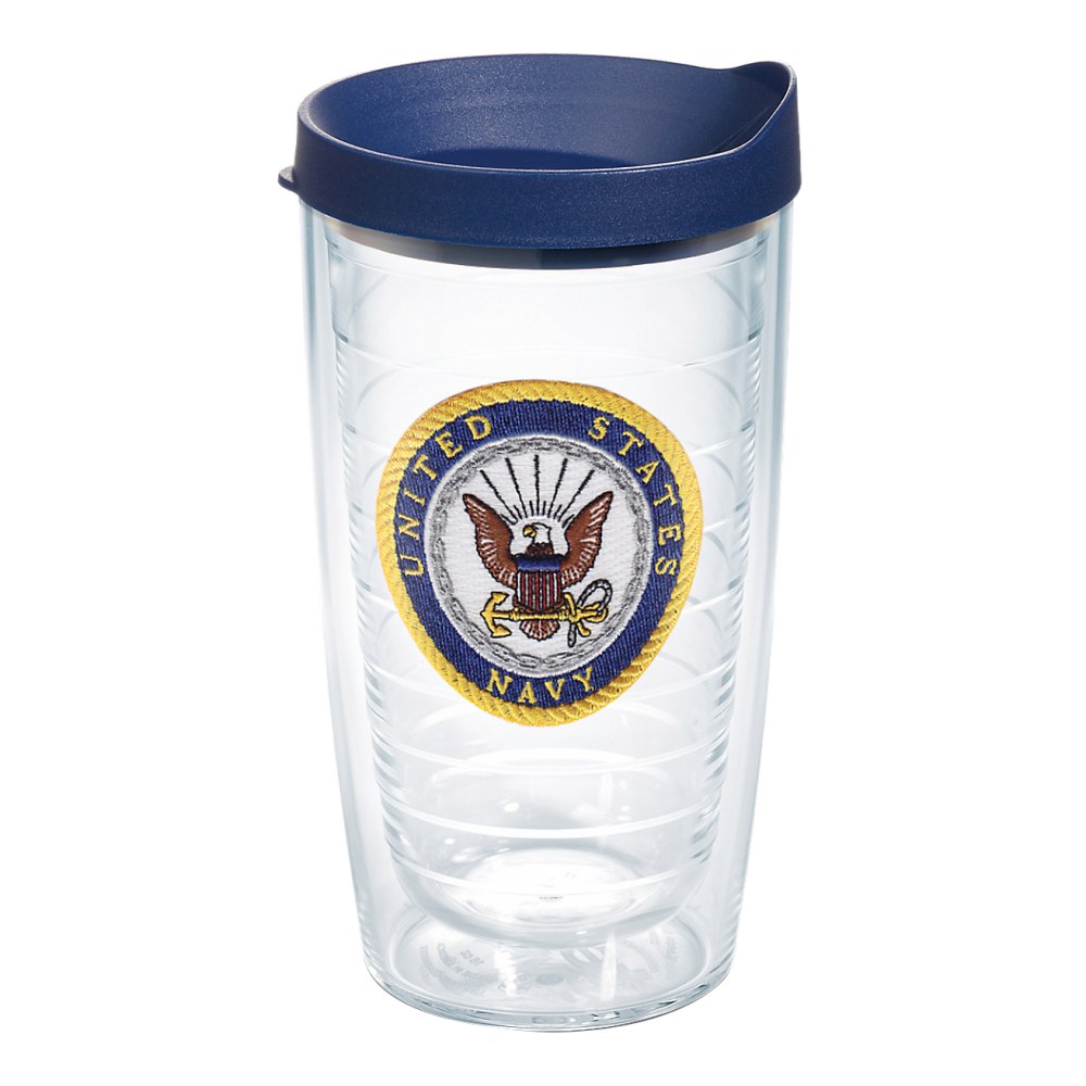 Tervis Military Tumbler With Lid, US Navy, 16 Oz, Clear