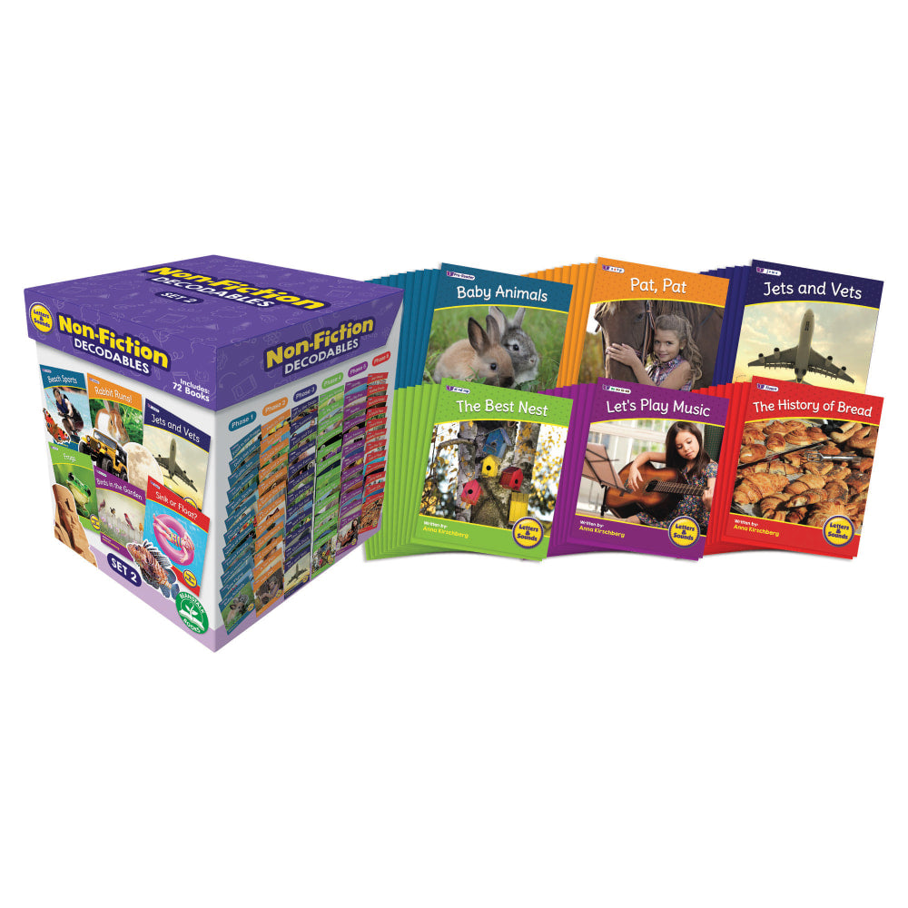 Beanstalk Books Letters & Sounds Non-Fiction Decodables Boxed Set, Set 2