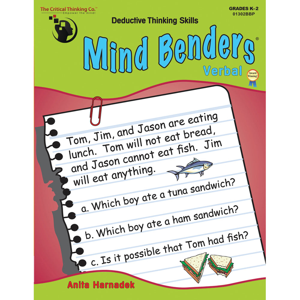 The Critical Thinking Co. Mind Benders Verbal, Grades K-2