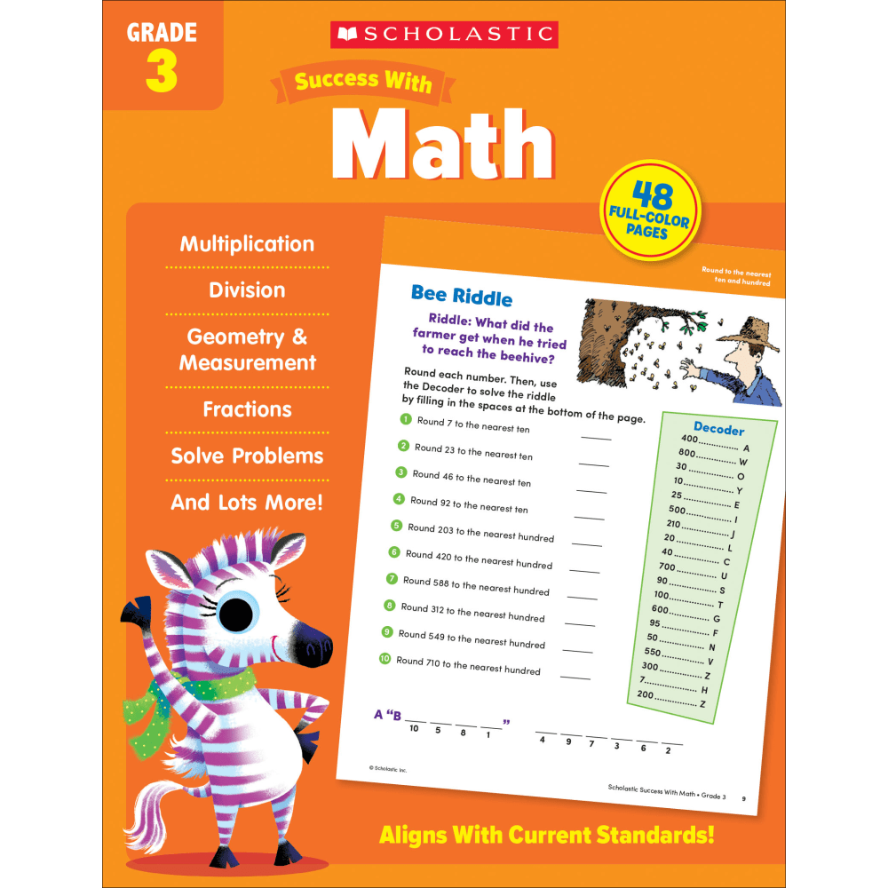 Scholastic Success With Math Workbook, Grade 3