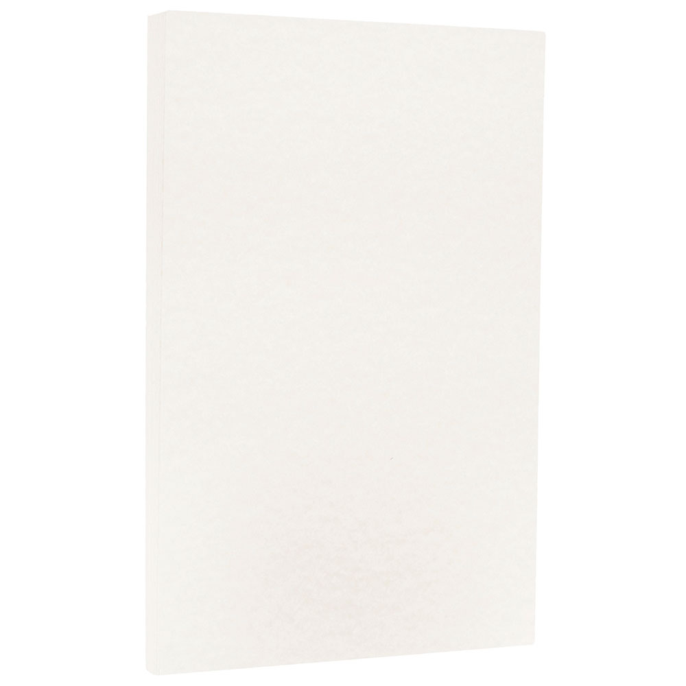 JAM Paper Legal Card Stock, White Parchment, Legal (8.5in x 14in), 65 Lb, Pack Of 50