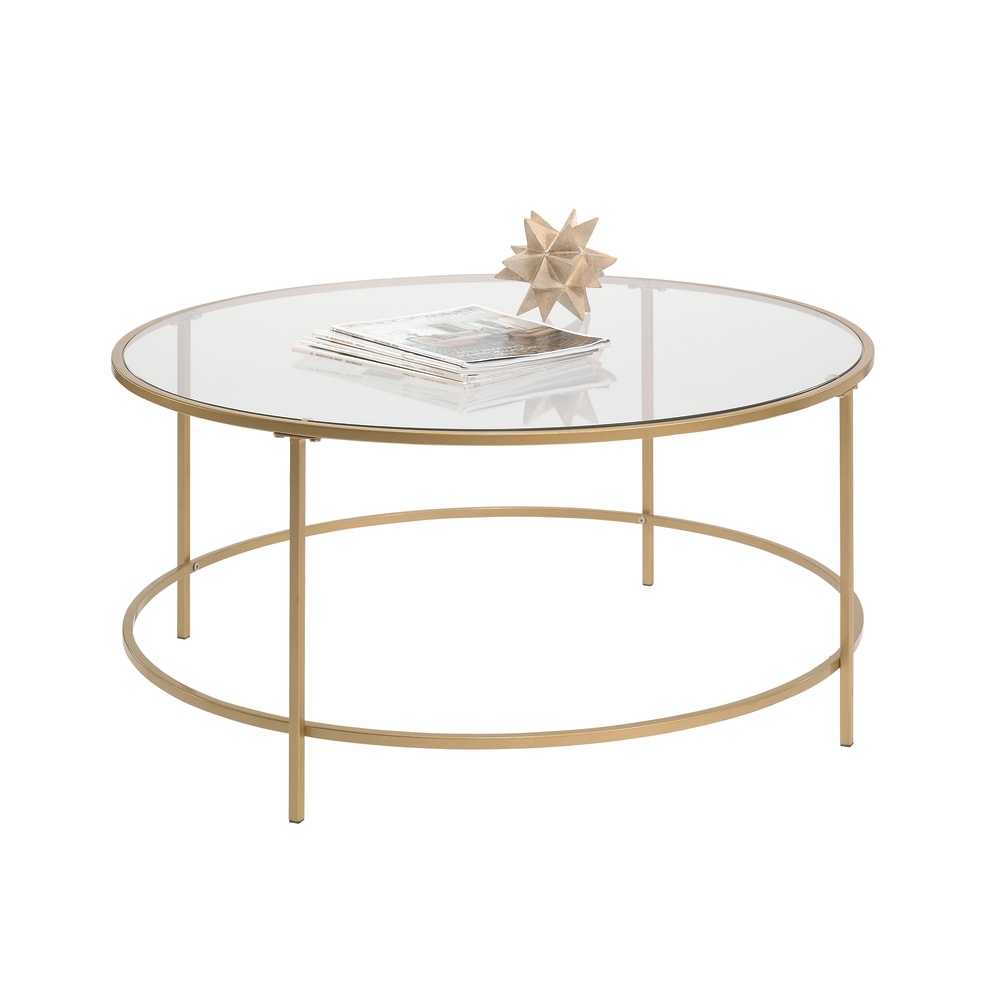 Sauder International Lux Coffee Table, Round, Satin Gold