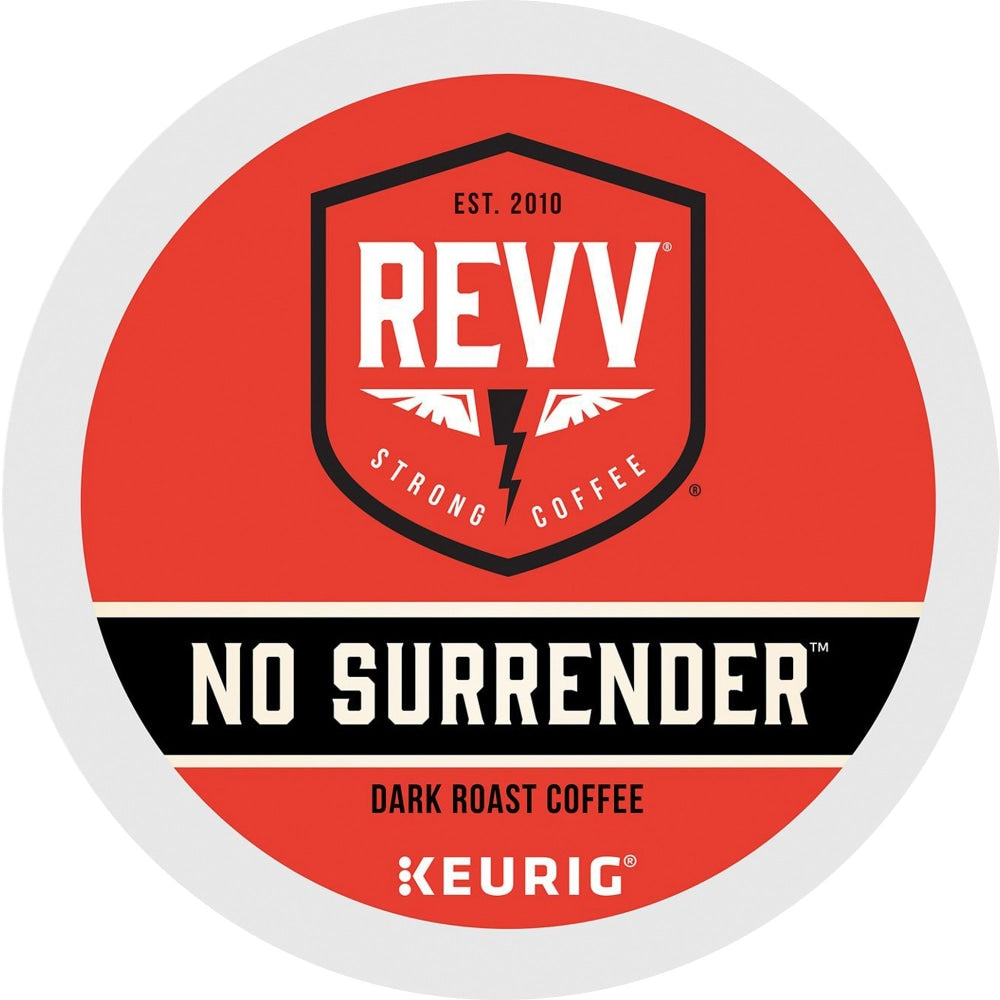 REVV Single-Serve Coffee K-Cup Pods, No Surrender, Carton Of 24