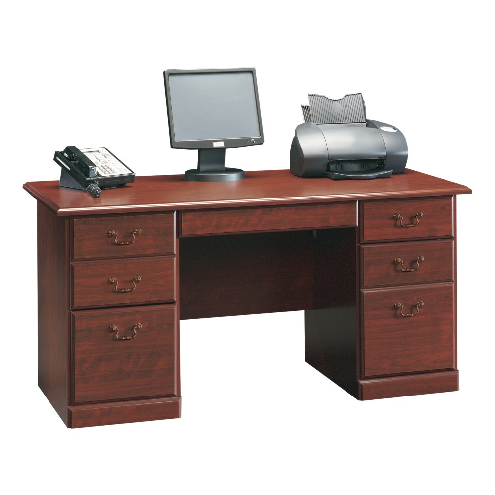 Sauder Heritage Hill 60inW Executive Computer Desk, Classic Cherry