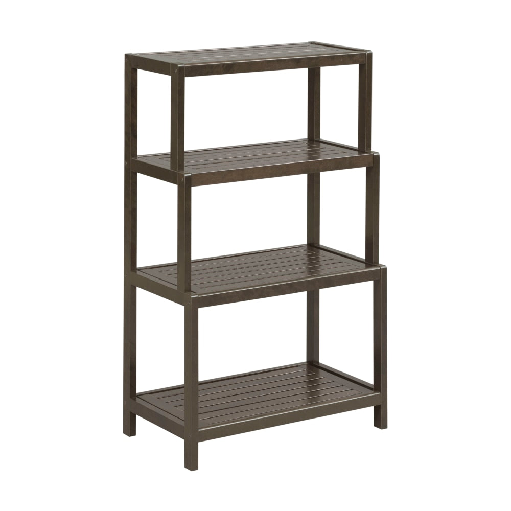 New Ridge Home Goods Dunnsville 37inH 4-Tier Bookcase, Espresso