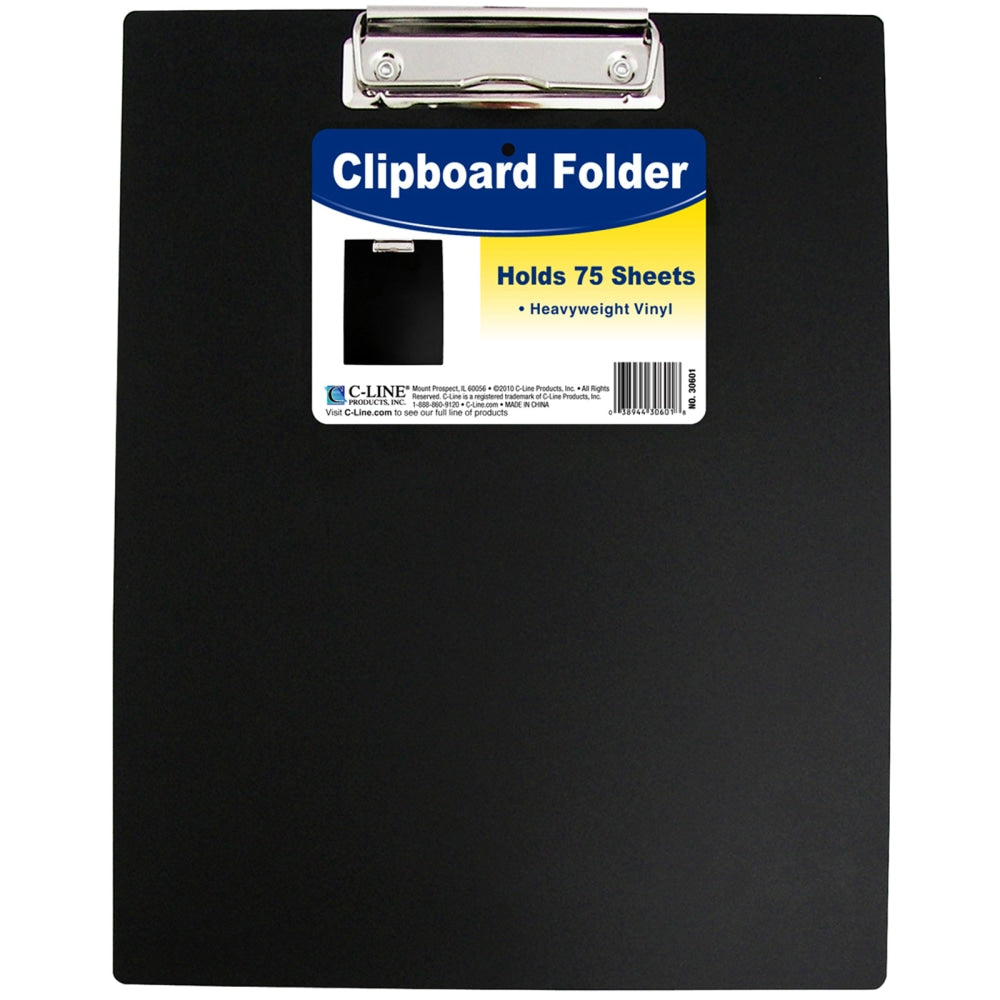 C-Line Clipboard Folders, 9in x 12 1/2in, Assorted Colors, Pack Of 6