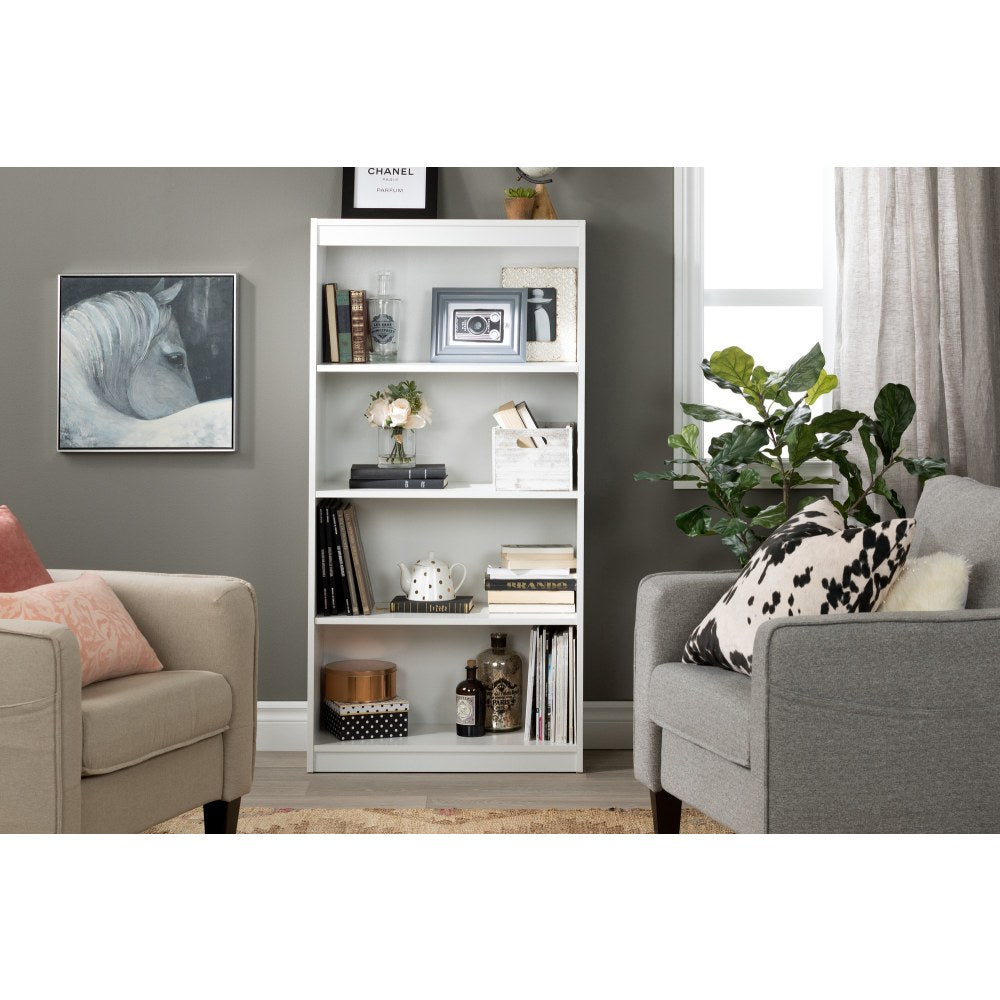 South Shore Axess 57inH 4-Shelf Bookcase, Pure White