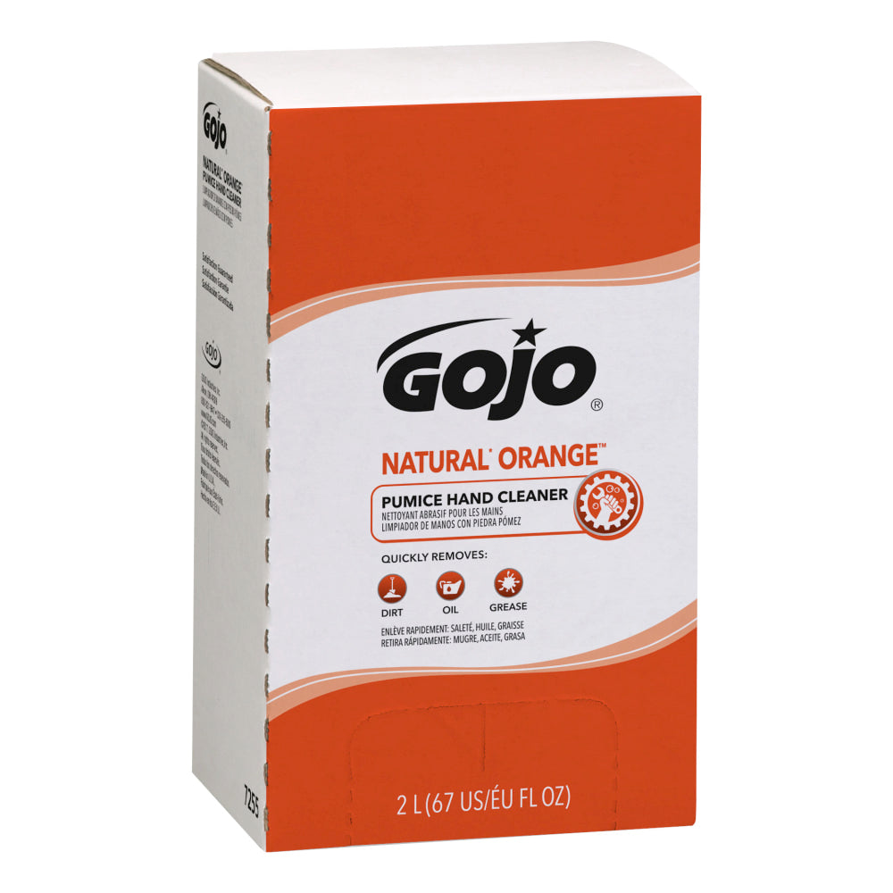 GOJO Natural Orange Lotion Hand Pumice Soap, Citrus Scent, 67 Oz, Carton Of 4 Bottles