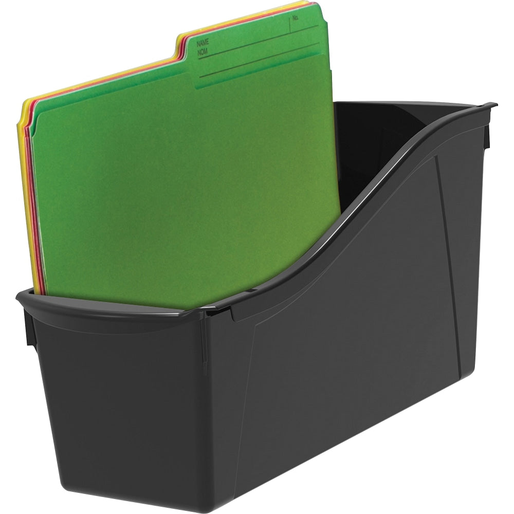 Storex Book Bin Set, Medium Size, Black, Carton Of 6