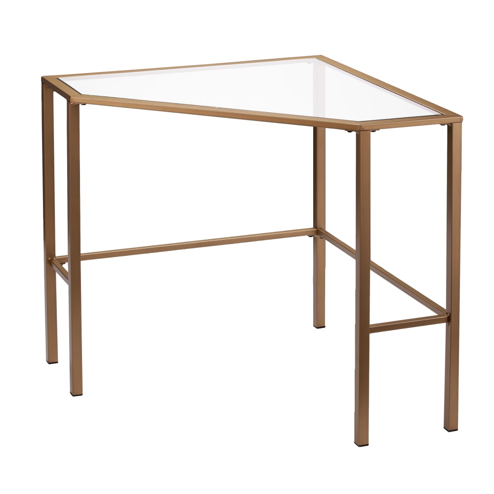 SEI Furniture Keaton 42inW Corner Writing Desk, Soft Gold