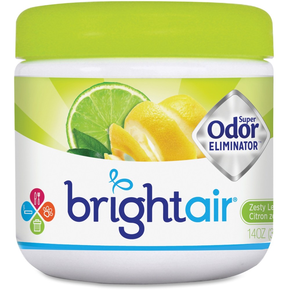 BRIGHT Air Super Odor Eliminator Gel, Zesty Lemon Lime, 14 Oz