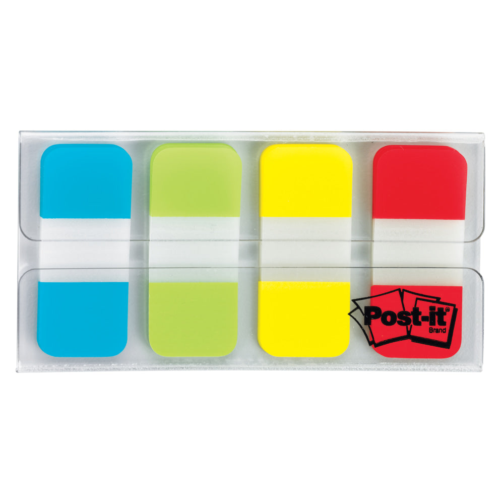 Post-it Tabs, .625 in., 10/Color, 40/Dispenser, Solid, Aqua, Yellow, Pink, Violet