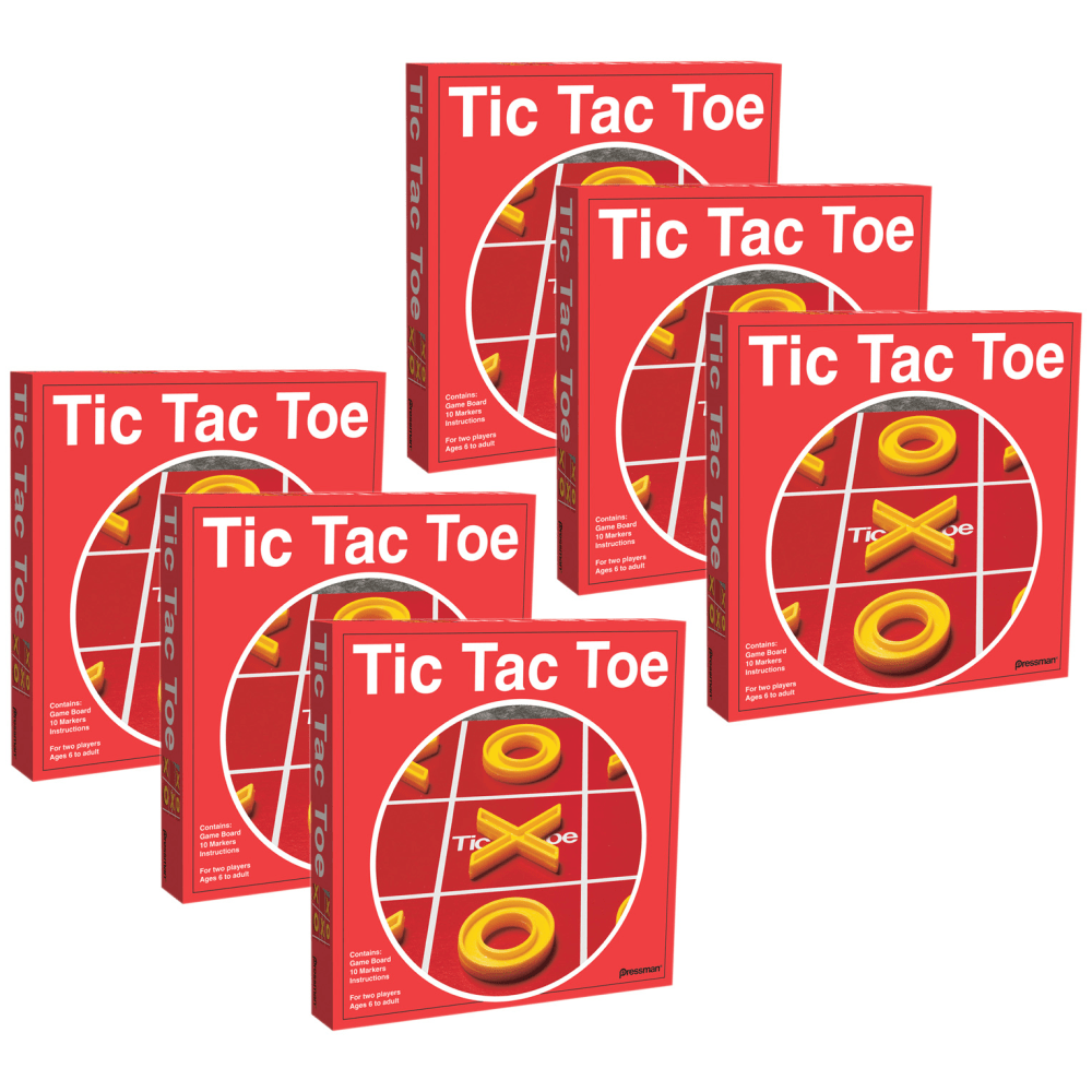 Pressman Toys Tic Tac Toe Board Games, Pack of 6 Board Games