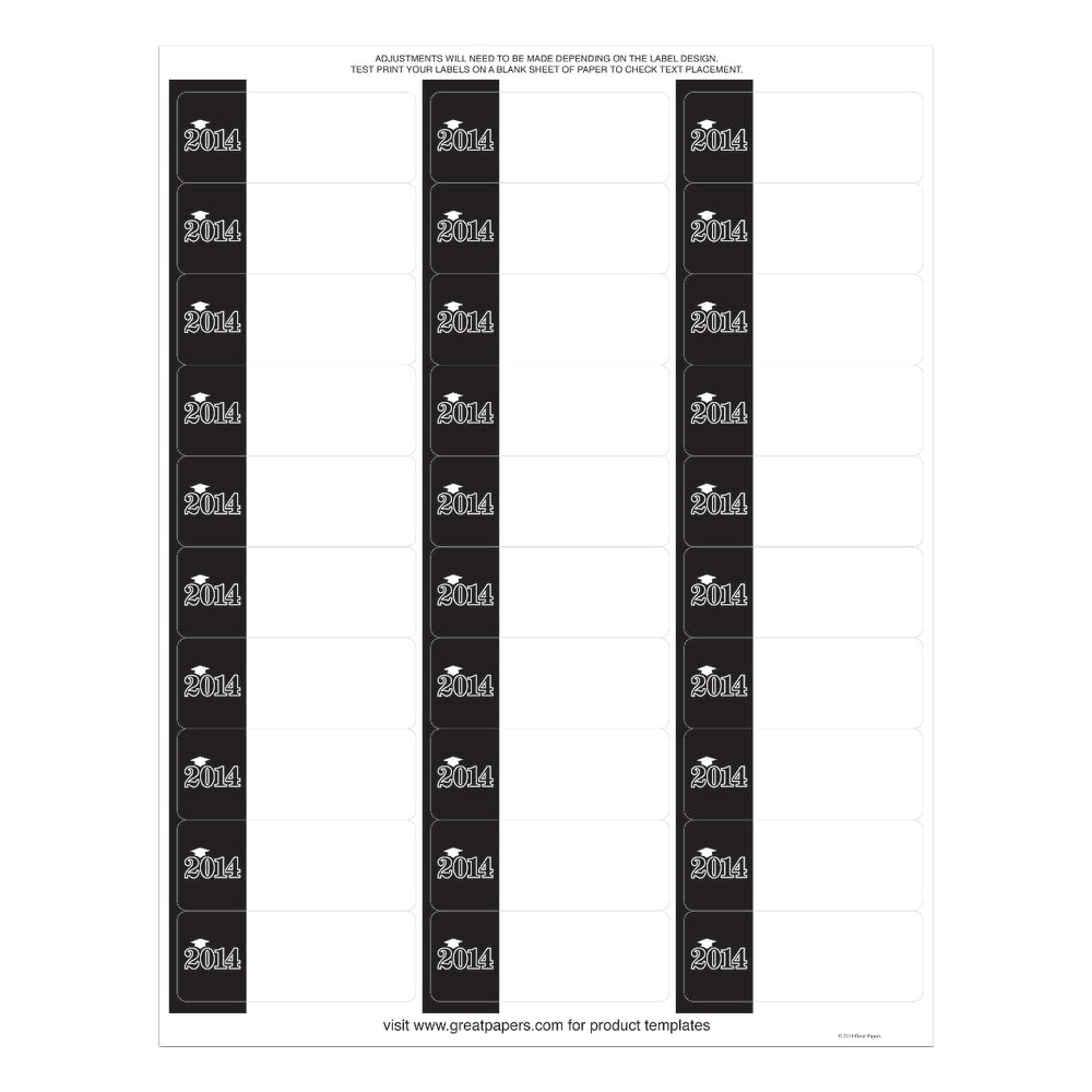 Great Papers! Address Labels, 2014001PK2, Rectangle, 1in x 2 3/8in, 2014 Graduation, Pack Of 180