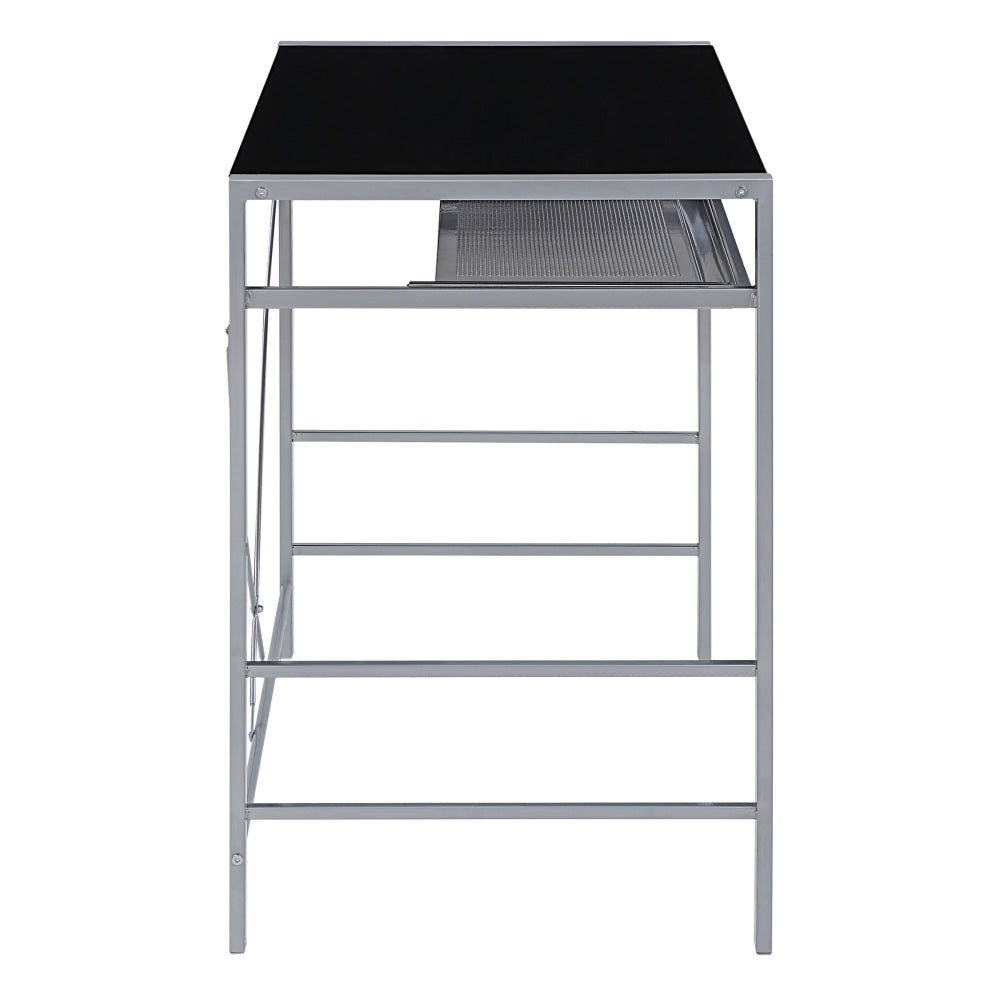 Office Star Zephyr 36inW Computer Desk, Silver/Black