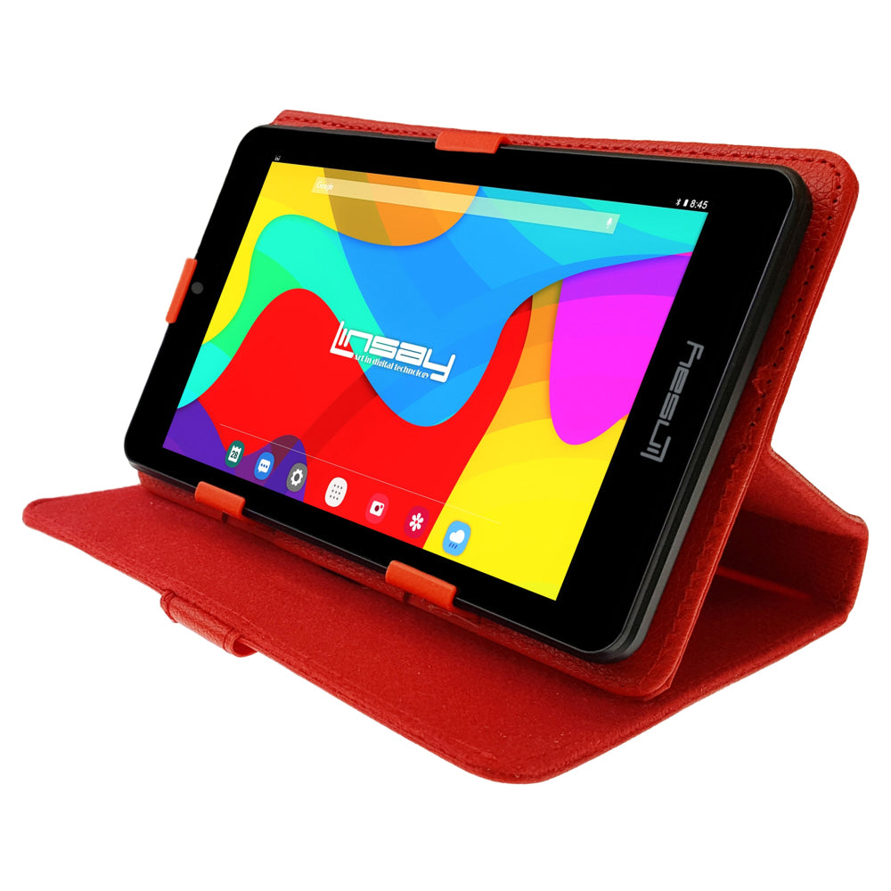 Linsay F7 Tablet, 7in Screen, 2GB Memory, 64GB Storage, Android 13, Red