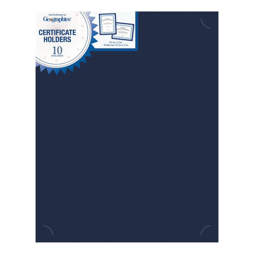 Geographics Recycled Certificate Holder - Navy - 30% Recycled - 10 / Pack