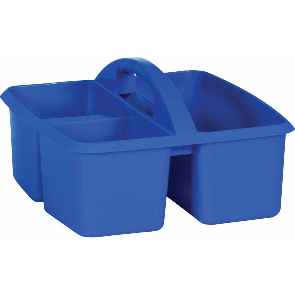 Teacher Created Resources Plastic Storage Caddies, Medium Size, Blue, Pack Of 6 Caddies