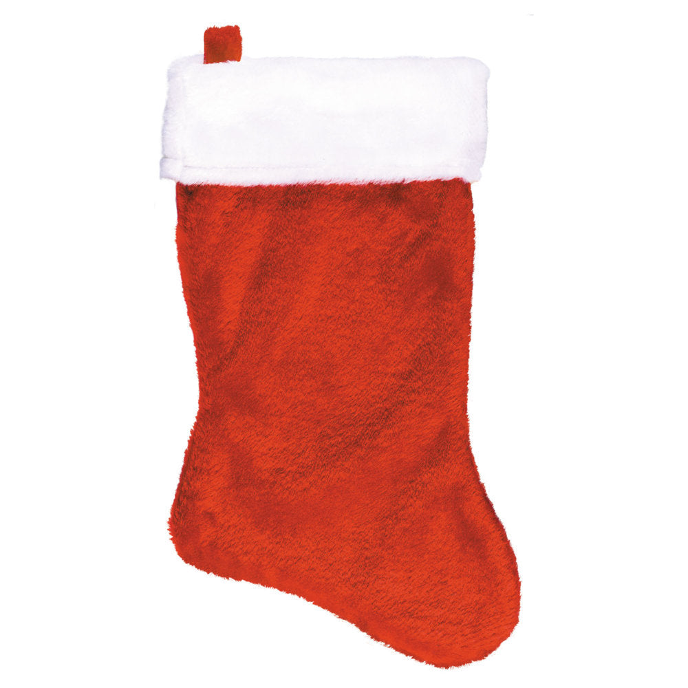 Amscan Christmas Red Plush Stockings, 18in, Red, Pack Of 5 Stockings