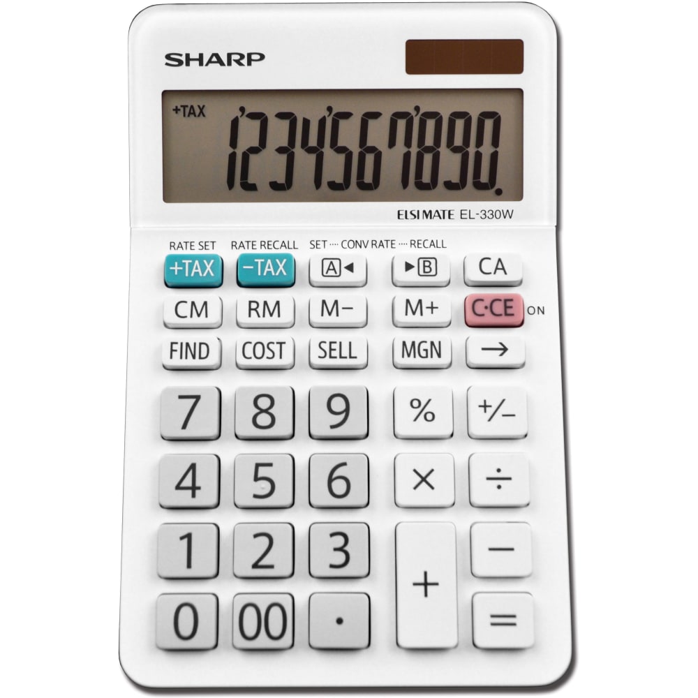 Sharp White Series Desktop Calculator, EL-330WB