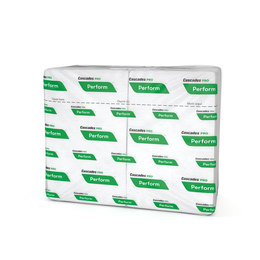 Cascades PRO Perform Interfold Napkins for Tandem, 1-Ply, White, 376 Napkins Per Sleeve, 16 Sleeve Per Pack