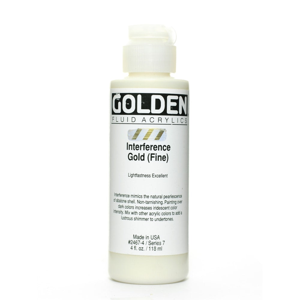 Golden Fluid Acrylic Paint, 4 Oz, Interference Gold Fine