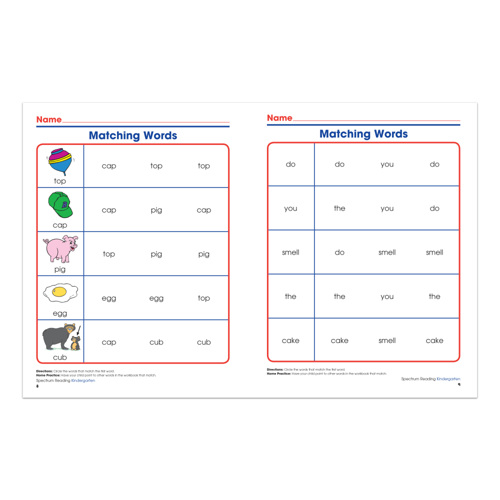 Carson-Dellosa Spectrum Reading Workbook, Kindergarten