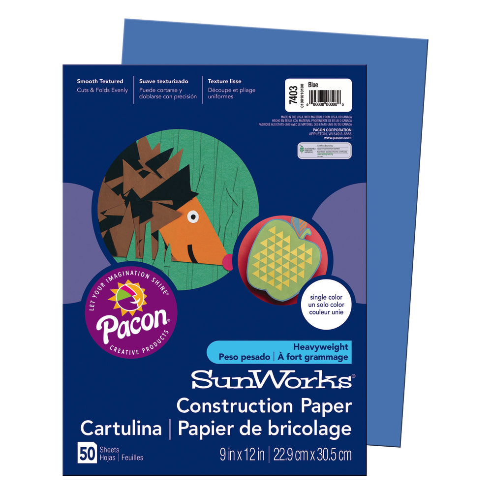 Prang Construction Paper, 9in x 12in, Blue, Pack Of 50