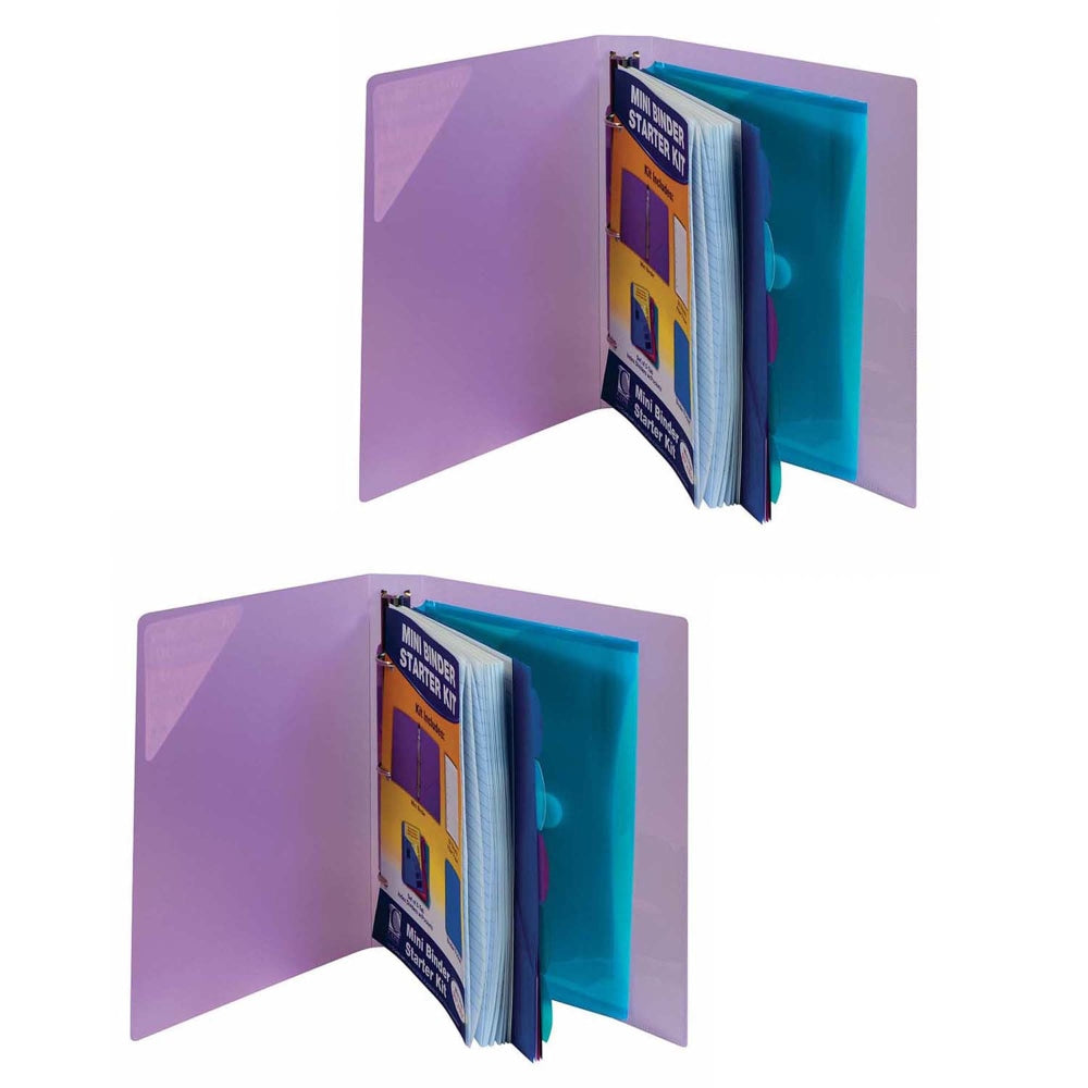 C-Line Mini Binder Starter Kits, 5-1/2in x 8-1/2in, Assorted Colors, Pack Of 2 Kits