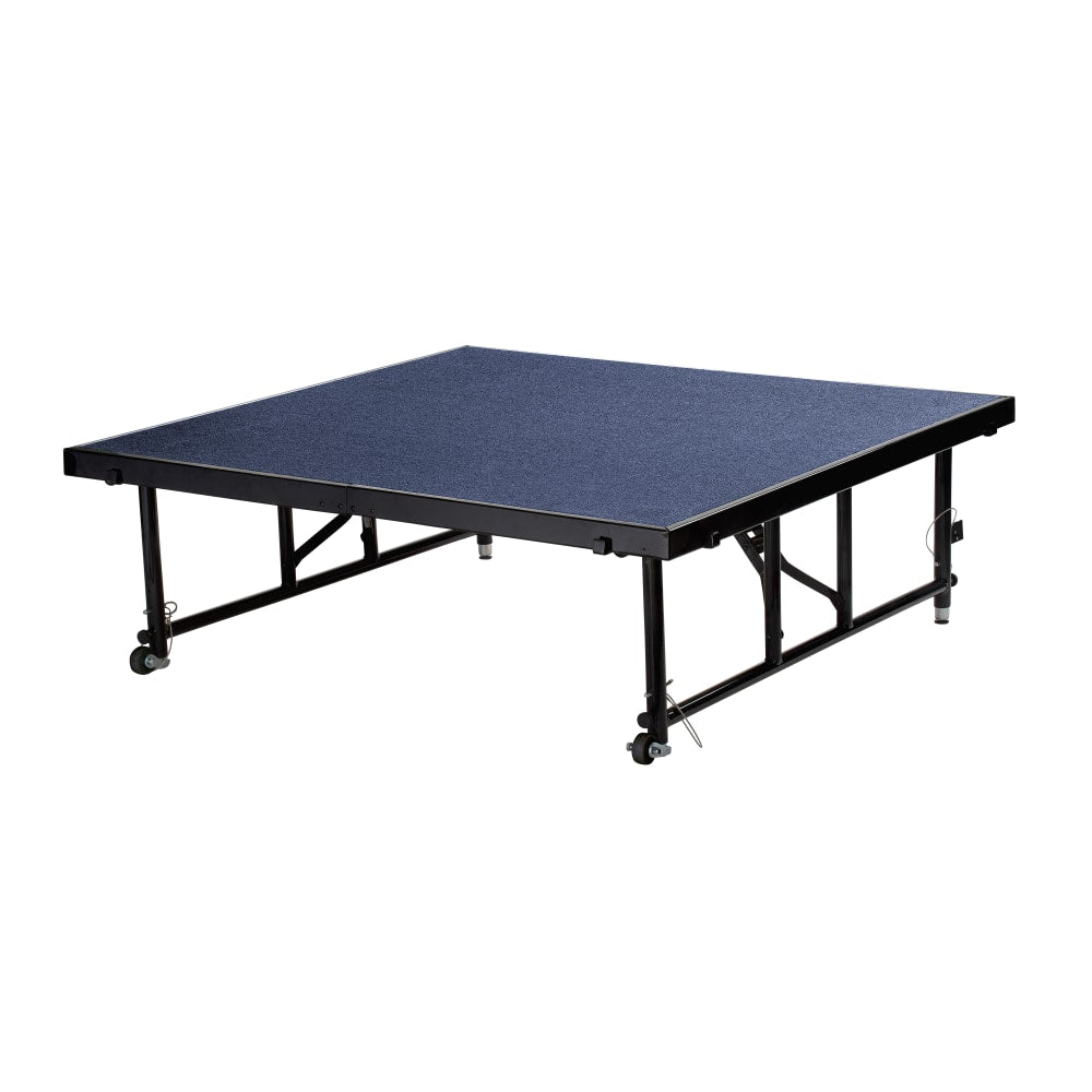 National Public Seating Carpeted Transfix Stage Platform, 4ft x 4ft, Blue