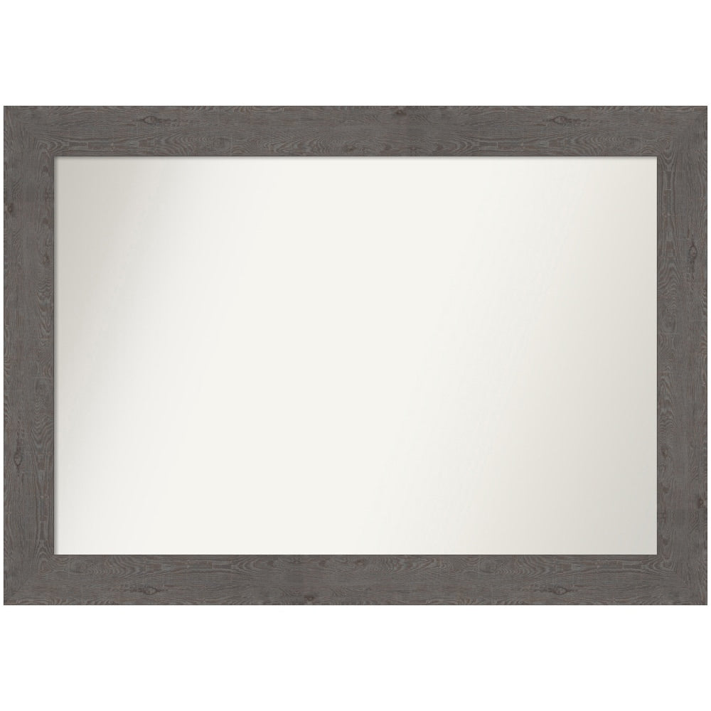 Amanti Art Non-Beveled Rectangle Framed Bathroom Wall Mirror, 29-1/2in x 41-1/2in, Rustic Plank Gray