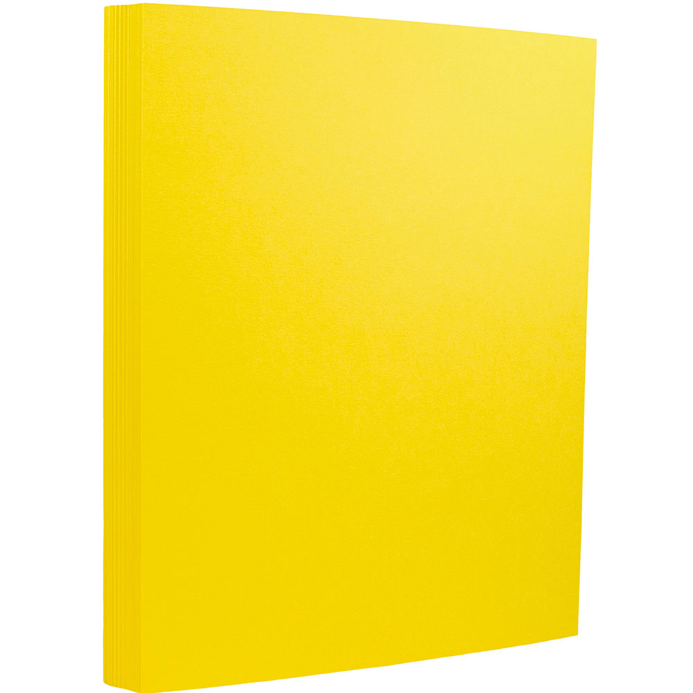 JAM Paper Card Stock, Yellow, Letter (8.5in x 11in), 130 Lb, Pack Of 25